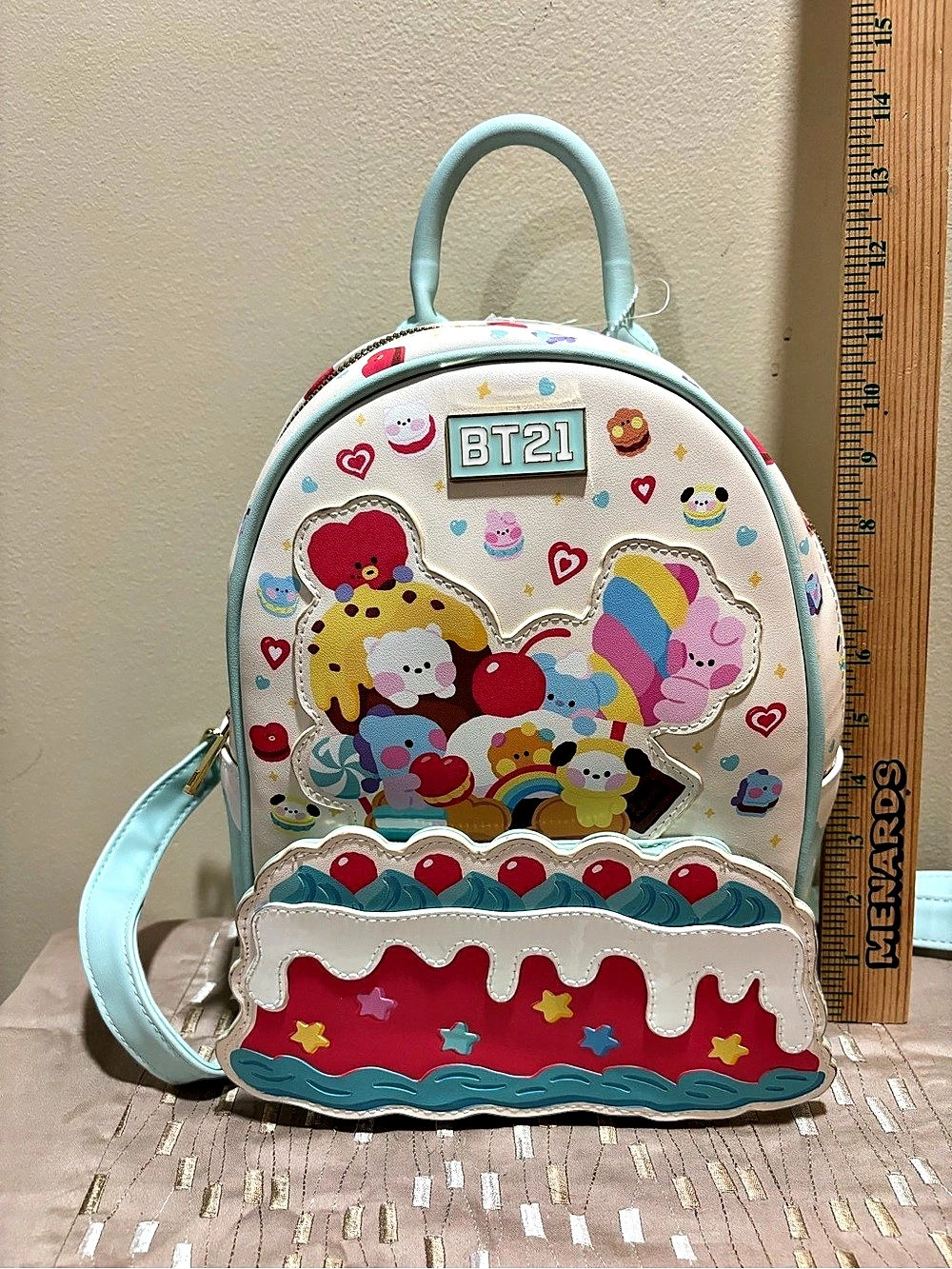 BT21 Sweetie Cake Mini Backpack Blue & White